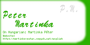 peter martinka business card