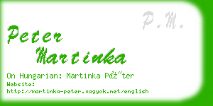 peter martinka business card